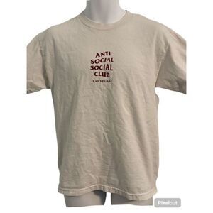 Anti Social Club Las Vegas White T-Shirt. Size Medium